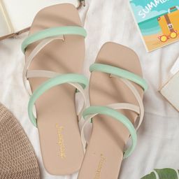 DressBerry Teal Strappy Open Toe Flats-picture-24