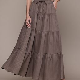 Popnetic Textured Tiered Maxi Skirt-22
