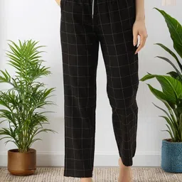 Kryptic Pack Of 2 Checked Pure Cotton Mid-Rise Lounge Pants-image-57