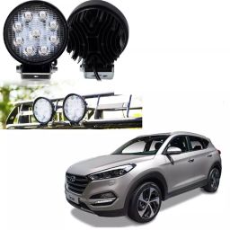 Cartronics Waterproof 9 LED Round Fog Light with Mounting Brackets for Tucson-93