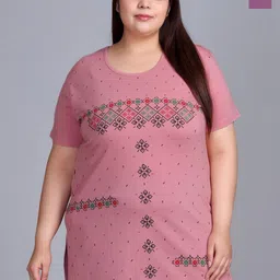 IN Love Pack Of 2 Plus Size Printed Lounge Tshirts-6