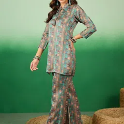 Sangria Printed Tunic With Trousers Co-Ords image 4
