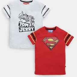 Here&Now X Game Begins Boys Set of 2 Cotton Superhero & Humour Printed T-shirt-image-20