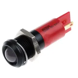 RS PRO Red Panel Mount Indicator 12 V, Mounting Hole Size 14 mm, Termination Type Solder Tab, IP Rating IP67, Model No 207618-11