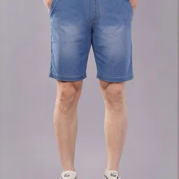 NIVASU Men Mid-Rise Washed Denim Shorts-picture-12
