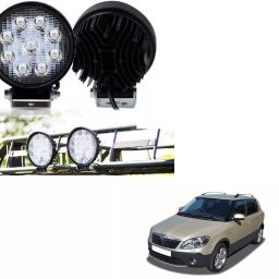 Cartronics Waterproof 9 LED Round Fog Light with Mounting Brackets for Skoda Fabia-24