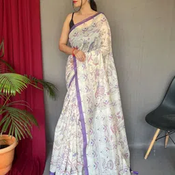 DIVASTRI Floral Saree With Blouse Piece-picture-41