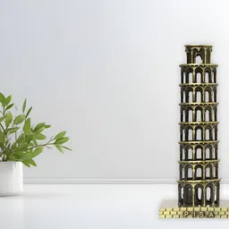 THE QUIRKY HOME Bronze-Toned Leaning Tower Of Pisa Replica Miniature Curio Showpiece-image-42
