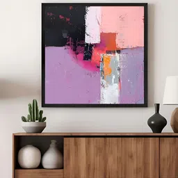 999Store Purple & Pink Canvas Geometric Abstract Wall Art-image-4