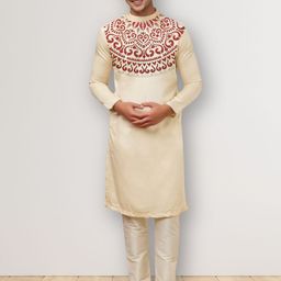 PulseIQ Men Ethnic Motifs Printed Kurta-image-82