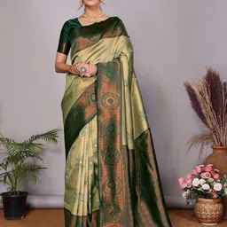 Shriyangan Woven Design Ethnic Motifs Pure Silk Kanjeevaram Saree-image-91