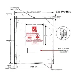 RS PRO Static Shielding Bag 455mm(W)x 610mm(L) Model No 1908439-image-20