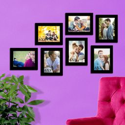 Art Street Black Solid Set Of 7 Wall Photo Frames-46