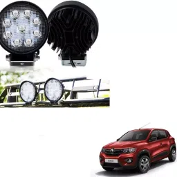 Cartronics Waterproof 9 LED Round Fog Light with Mounting Brackets for Renault Kwid-81