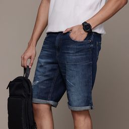 Petrol Men Distressed Denim Shorts-image-11