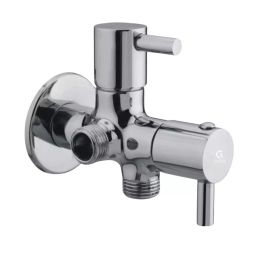 Goeka Two Way Brass Angle Valve Cock 6x3x2 cm Silver Chrome Finish Brass for Bathroom, Wash Basin Taps-picture-20