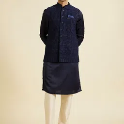 Manyavar Embroidered Mandarin Collar Nehru Jacket-picture-27