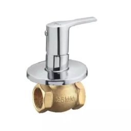 PLATO Tecno 25 mm Flush Cock Brass Chrome Finish Silver, TE-016-11