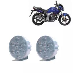 Cartronics 9 LED Small Round Auxiliary Bike Fog Lamp Light Assembly White for Hero Hunk-26