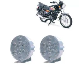 Cartronics 9 LED Small Round Auxiliary Bike Fog Lamp Light Assembly White for TVS Flame DS 125-47
