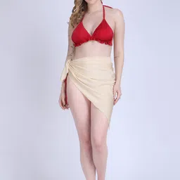 WOMAN IN YOU Pure Net Glossy Shimmer Beach Partywear Sarong-image-16