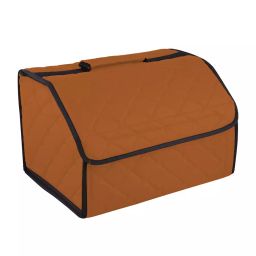 Allextreme Backseat Trunk Organizer Bag Faux Leather Tan Color and Small Size for Cars, SUVs & Trucks, EXTOSTN1-24