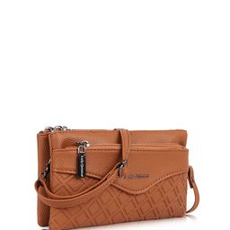 LADY QUINTON Textured PU Structured Sling Bag With Quilted-2