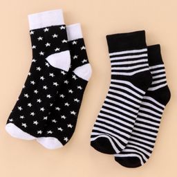 Pine Kids Cotton Ankle Length Socks With Silvadur Antimicrobial Finish Stripes & Stars Design Pack Of 2 (Color May Vary)-image-81
