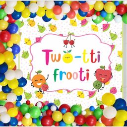 Untumble Fruit Theme Backdrop Arch Kit, Birthday Decoration Kit With 3ft backdrop and 60 Balloons - Pack of 62-16