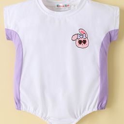Kookie Kids Half Sleeves Onesie Bunny Print - White-picture-36