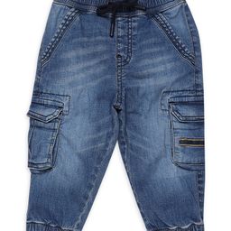My Milestones 100% Cotton Denim Mild Washed Pocket Detailed Jeans - Blue-picture-28