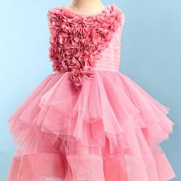 Mark & Mia Woven Sleeveless Party Dress With Floral Applique - Pink-image-65