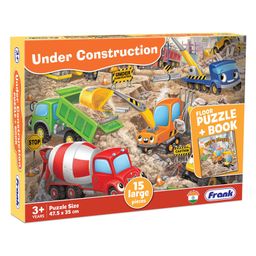 Frank Under Construction Puzzle Game 15 Pieces & Story Book- Multicolour-10