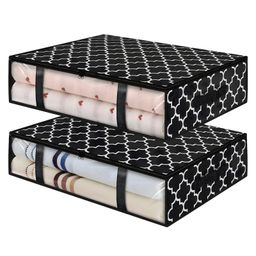 COZY VIBES Storage Bags Bins Clothes Storage, Foldable Blanket Storage Bags, Under Bed Storage Containers for Organizing, Clothing, Bedroom, Organizer- PACK OF 1- COLOR MAY VARY-image-44
