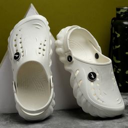 asian Solid With Back Strap Perforated Clogs - Off White-image-83