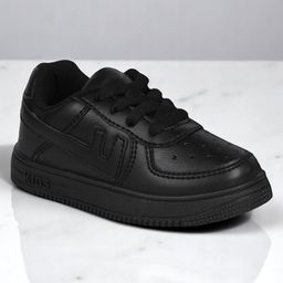 Lil Lollipop Solid Lace Up Shoes - Black-image-37