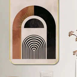 SAF Beige & Black 1 Piece Wood Other Wall Paintings-29