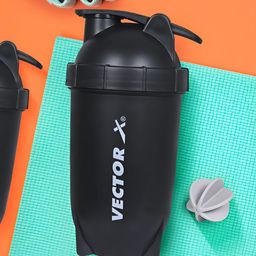 VECTOR X Black & White Single Plastic Printed Water Bottle-image-2