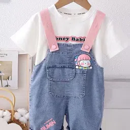 LULU & SKY Printed T-shirt With Dungaree-image-88