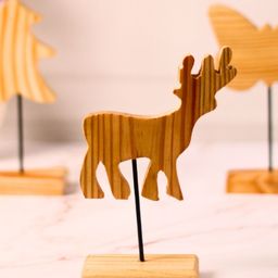 WEAVING HOMES Bown Wooden Reindeer Stand Festive Decor-image-59