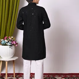 BAESD Boys Embroidered Regular Sequinned Kurta with Pyjamas image 2