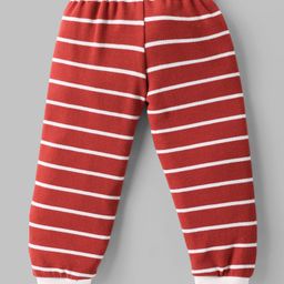 Kidi Wav Pack Of 2 Half Sleeves Striped & Abstract Printed Tees & Coordinating Joggers Set - Multi Colour image 5