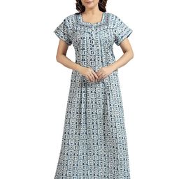 NIGHT QUEEN Women Printed Maxi Nightdress-image-29