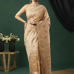 HI FI NX Ethnic Motifs Zari Pure Linen Saree-picture-12