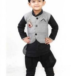 VISHESTA Multicoloured Cotton Blend Kurta & Pyjamas-image-94