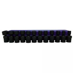 Westward Impact Socket Set Stainless Steel Black Oxide 5/16- 1 in, 4PRE9-8