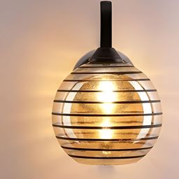 KINIS Black & Gold-Toned Textured Metal Semi-sphere Shaped Wall Lamp With Bulb-26