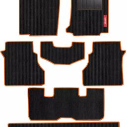 Elegant Cord Black & Orange Carpet Car Mat Compatible With Tata Safari 2021 6 Seater Manual-image-72
