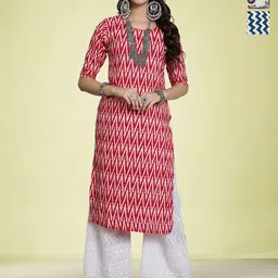 Moda Rapido Women Ethnic Motifs Printed Sequinned Floral Crepe Kurta-image-77
