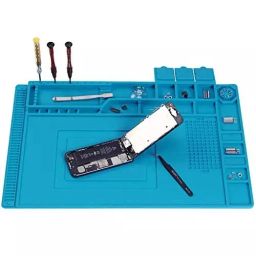 SCHOFIC Heat Insulation Silicone Soldering Mat 45x30 cm (17.7x11.8 inch) Food Grade Silicone Blue (Pack of 2)-image-45